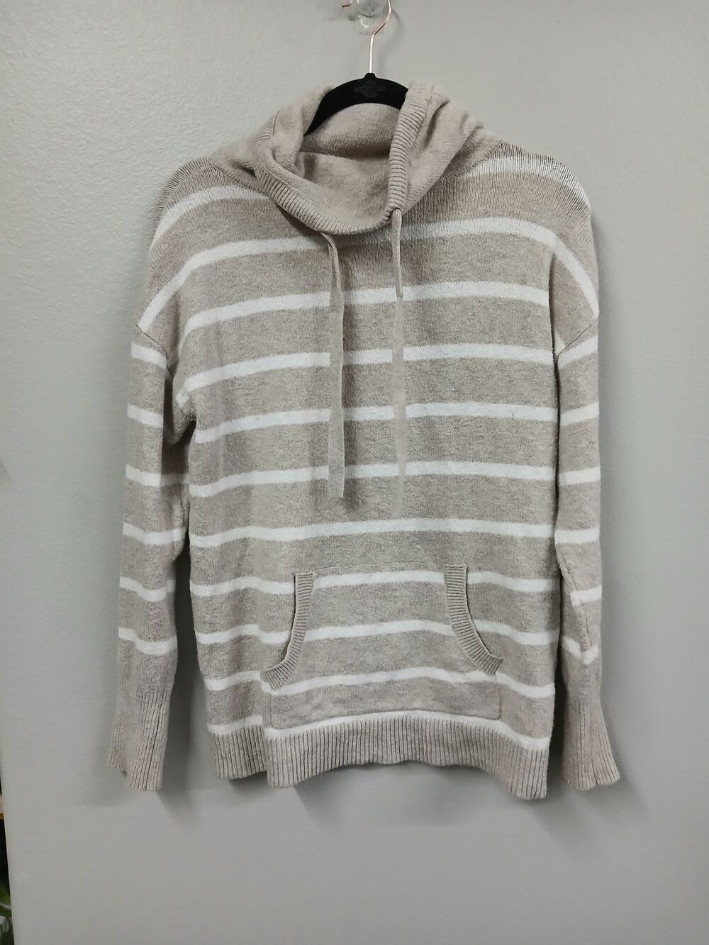LOFT Striped Cowl Neck Tunic Sweater size small